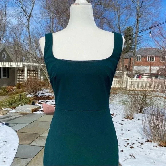 NWT BHLDN Adena Square Neck Maxi Dress Long Wedding Formal in Emerald Green 4 - Picture 7 of 16